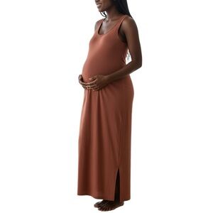 Rise Little Earthling Motherhood Maternity Terracotta Sleeveless Maxi Dress S